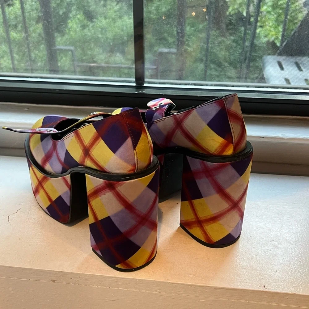 Delia*S x Dollskill plaid chunky platform mary janes - Picture 3 of 4